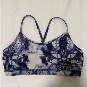 Lululemon Athletica Navy Tie-Dye Flow Y Sports Bra